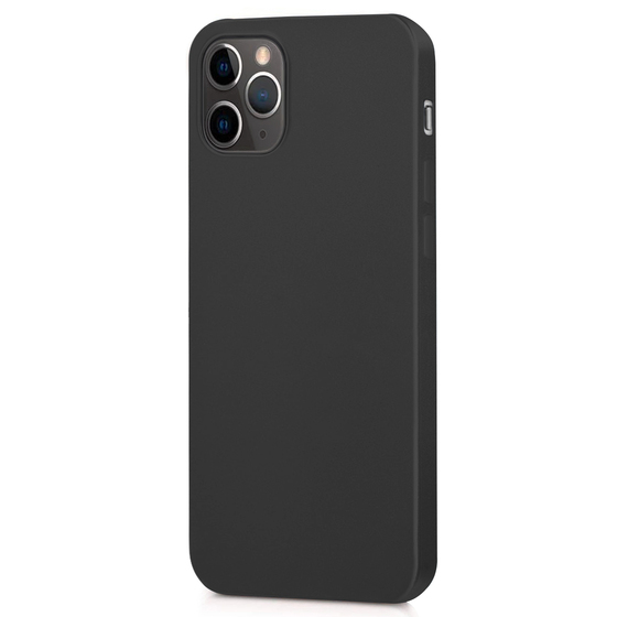 Microsonic Matte Silicone Apple iPhone 12 Pro Kılıf Siyah
