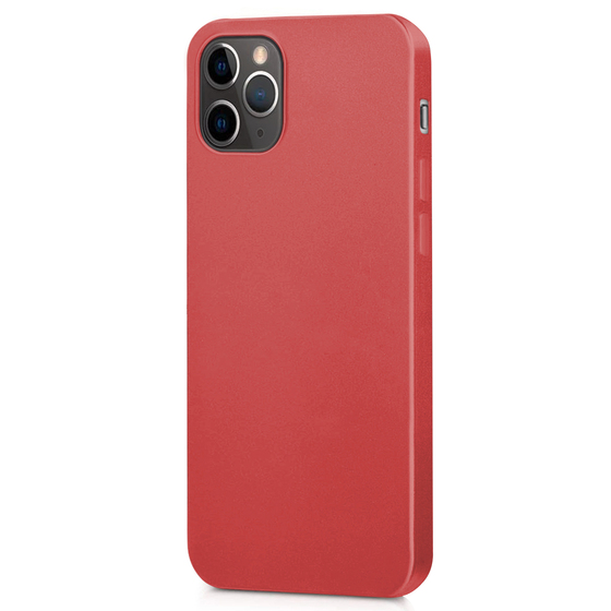 Microsonic Matte Silicone Apple iPhone 12 Pro Max Kılıf Kırmızı