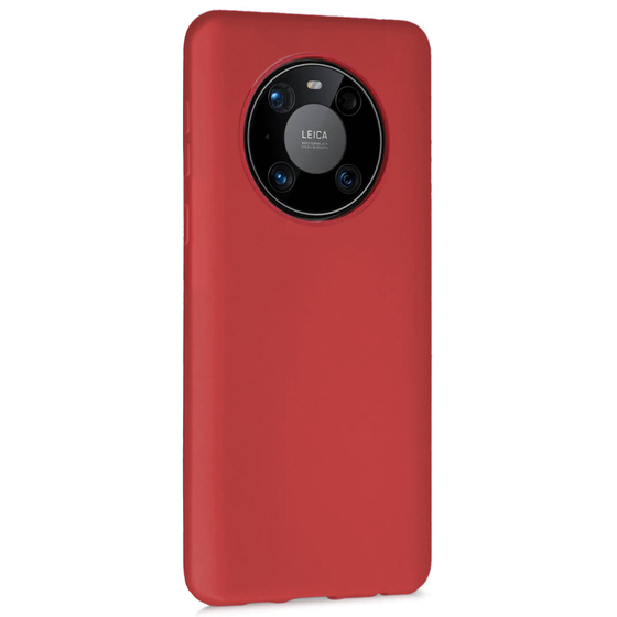 Microsonic Matte Silicone Huawei Mate 40 Pro Kılıf Kırmızı
