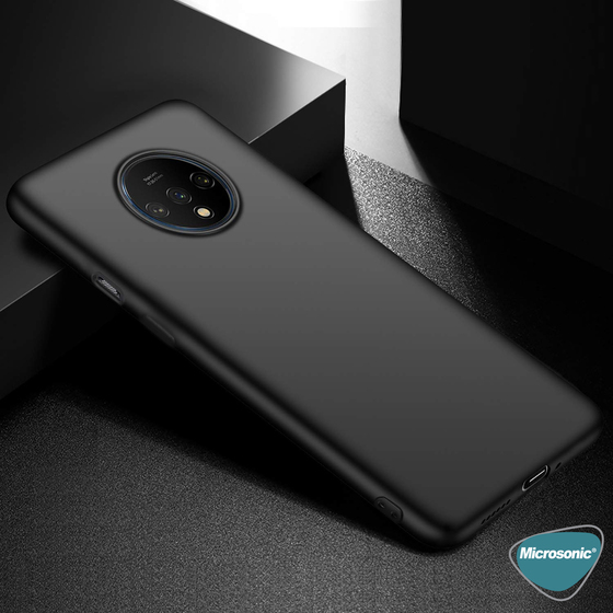 Microsonic Matte Silicone OnePlus 7T Kılıf Siyah