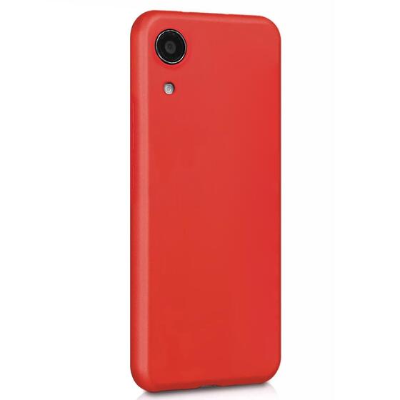 Microsonic Matte Silicone Samsung Galaxy A03 Core Kılıf Kırmızı