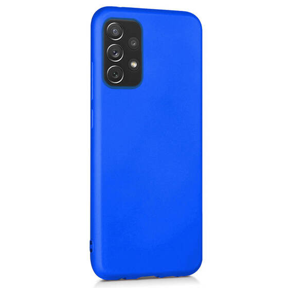 Microsonic Matte Silicone Samsung Galaxy A52 Kılıf Mavi