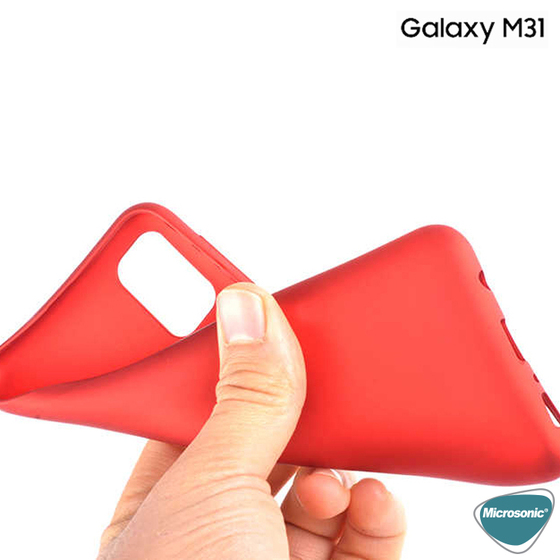 Microsonic Matte Silicone Samsung Galaxy M31 Kılıf Kırmızı