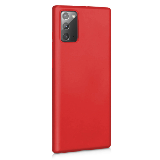 Microsonic Matte Silicone Samsung Galaxy Note 20 Kılıf Kırmızı