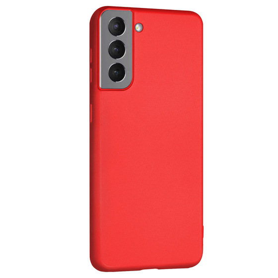 Microsonic Matte Silicone Samsung Galaxy S21 Kılıf Kırmızı