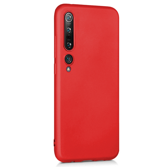 Microsonic Matte Silicone Xiaomi Mi 10 Kılıf Kırmızı