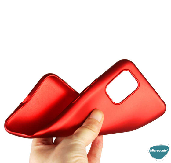Microsonic Matte Silicone Xiaomi Mi 10 Lite Kılıf Kırmızı
