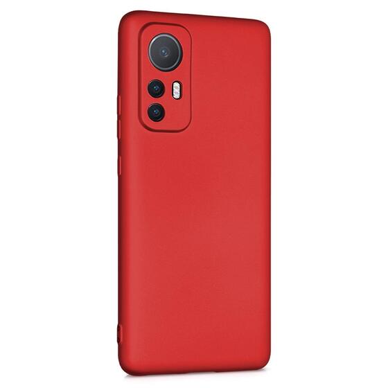Microsonic Matte Silicone Xiaomi Mi 12 Kılıf Kırmızı