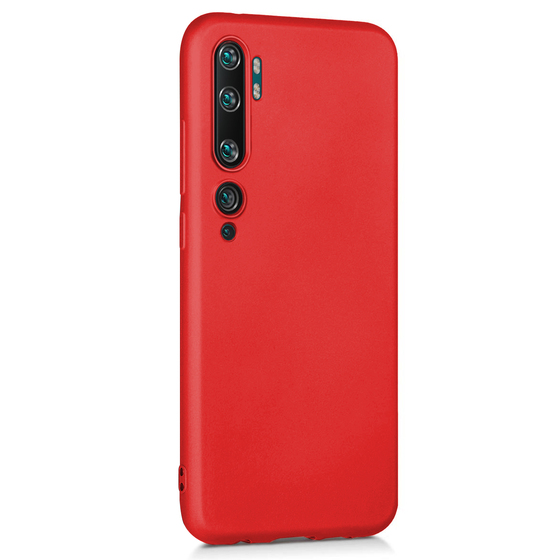 Microsonic Matte Silicone Xiaomi Mi Note 10 Kılıf Kırmızı