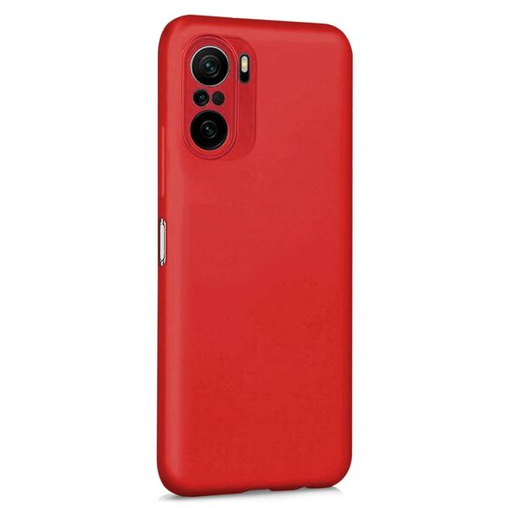 Microsonic Matte Silicone Xiaomi Poco F3 Kılıf Kırmızı