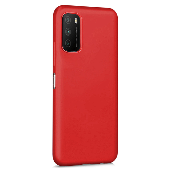 Microsonic Matte Silicone Xiaomi Poco M3 Kılıf Kırmızı