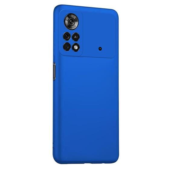 Microsonic Matte Silicone Xiaomi Poco M4 Pro 4G Kılıf Mavi