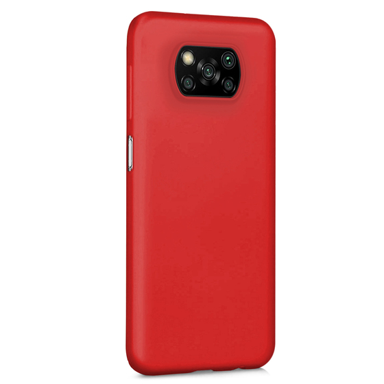 Microsonic Matte Silicone Xiaomi Poco X3 NFC Kılıf Kırmızı