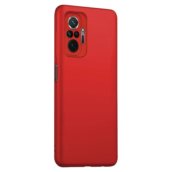 Microsonic Matte Silicone Xiaomi Redmi Note 10 Pro Kılıf Kırmızı