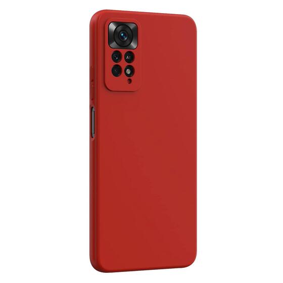 Microsonic Matte Silicone Xiaomi Redmi Note 11 Pro 5G Kılıf Kırmızı