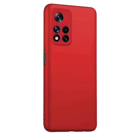 Microsonic Matte Silicone Xiaomi Redmi Note 11 Pro Kılıf Kırmızı