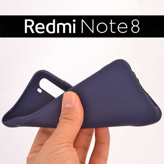 Microsonic Matte Silicone Xiaomi Redmi Note 8 Kılıf Lacivert
