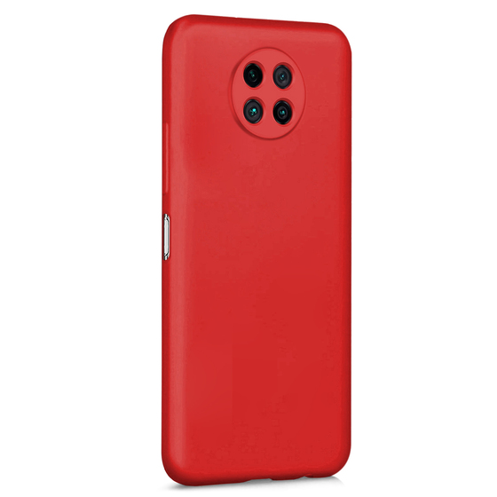 Microsonic Matte Silicone Xiaomi Redmi Note 9 5G Kılıf Kırmızı
