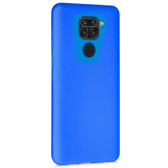 Microsonic Matte Silicone Xiaomi Redmi Note 9 Kılıf Mavi