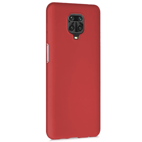 Microsonic Matte Silicone Xiaomi Redmi Note 9 Pro Kılıf Kırmızı