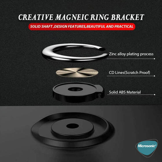 Microsonic OnePlus Nord N10 5G Kılıf Kickstand Ring Holder Siyah