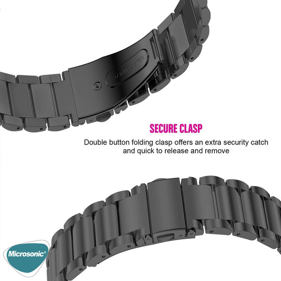 Microsonic OnePlus Watch Metal Stainless Steel Kordon Siyah
