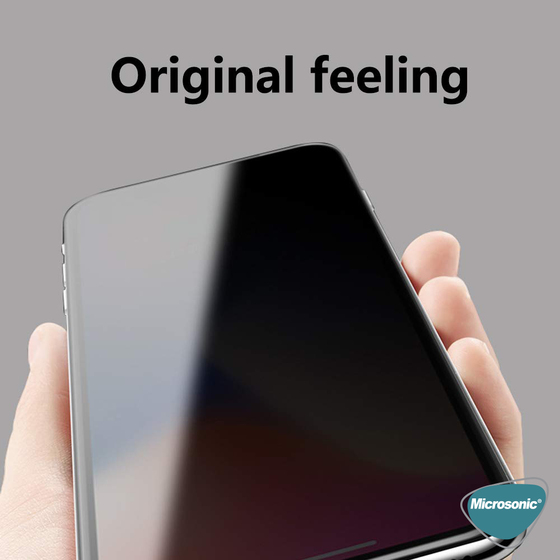 Microsonic Oppo A12 Privacy 5D Gizlilik Filtreli Cam Ekran Koruyucu Siyah