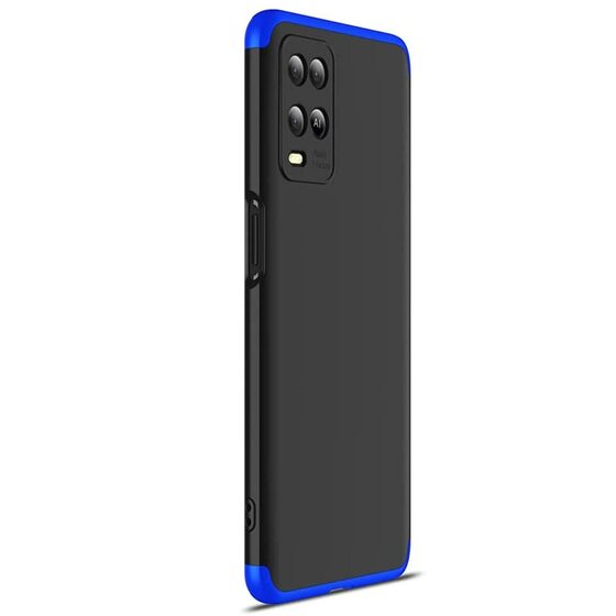 Microsonic Oppo A54 4G Kılıf Double Dip 360 Protective Siyah Mavi