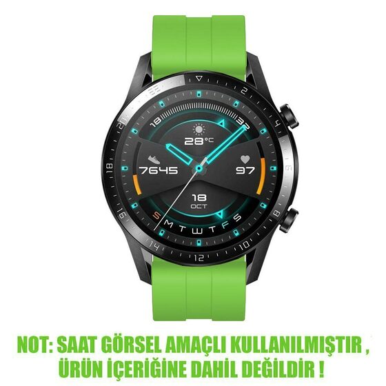 Microsonic Oppo Watch 46mm Kordon, Silicone RapidBands Yeşil ( Gümüş Pimli )