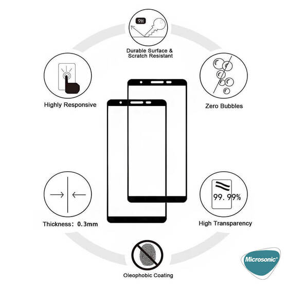 Microsonic Samsung Galaxy A01 Core Tam Kaplayan Temperli Cam Ekran Koruyucu Siyah