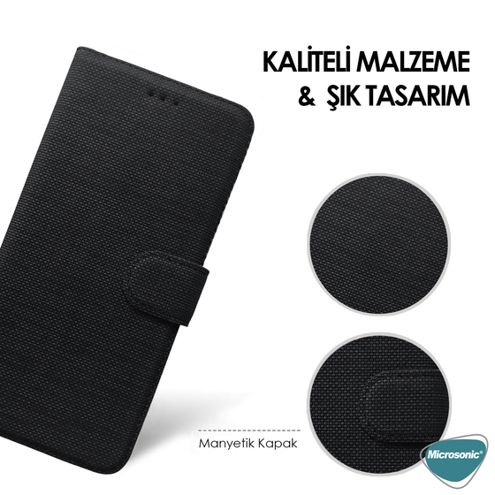 Microsonic Samsung Galaxy A05s Kılıf Fabric Book Wallet Mor