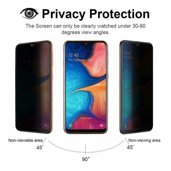 Microsonic Samsung Galaxy A10 Privacy 5D Gizlilik Filtreli Cam Ekran Koruyucu Siyah