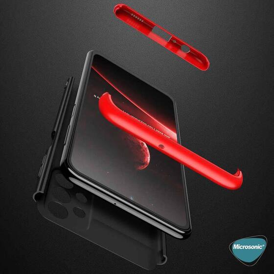 Microsonic Samsung Galaxy A13 4G Kılıf Double Dip 360 Protective Kırmızı