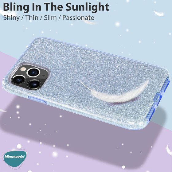 Microsonic Samsung Galaxy A13 4G Kılıf Sparkle Shiny Mavi