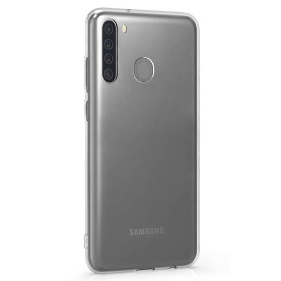 Microsonic Samsung Galaxy A21 Kılıf Transparent Soft Beyaz
