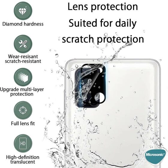 Microsonic Samsung Galaxy A21s Kamera Lens Koruma Camı V2 Siyah