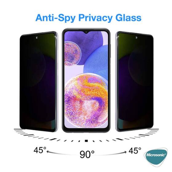 Microsonic Samsung Galaxy A24 Privacy 5D Gizlilik Filtreli Cam Ekran Koruyucu Siyah