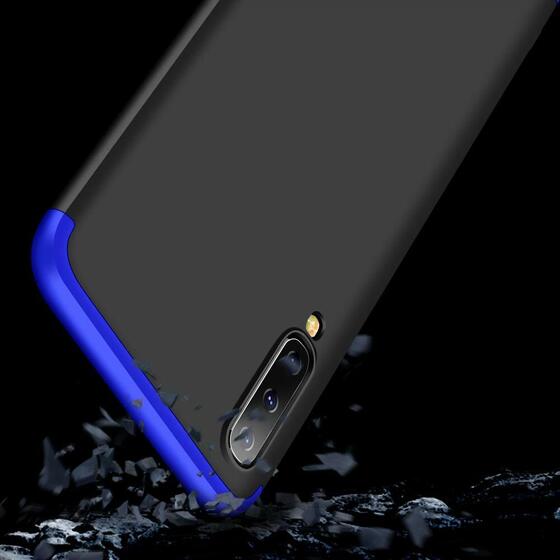 Microsonic Samsung Galaxy A30S Kılıf Double Dip 360 Protective Siyah Mavi