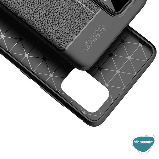 Microsonic Samsung Galaxy A32 4G Kılıf Deri Dokulu Silikon Siyah