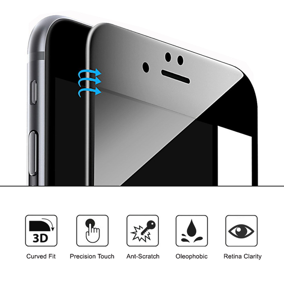 Microsonic Samsung Galaxy A5 2017 3D Kavisli Temperli Cam Ekran koruyucu Kırılmaz Film Beyaz