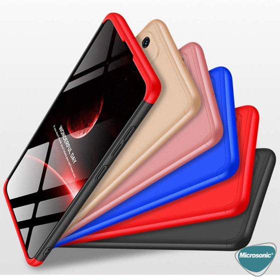 Microsonic Samsung Galaxy A51 Kılıf Double Dip 360 Protective Kırmızı