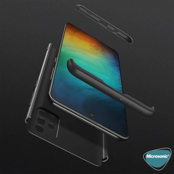 Microsonic Samsung Galaxy A51 Kılıf Double Dip 360 Protective Siyah