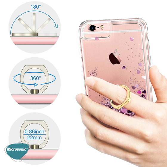 Microsonic Samsung Galaxy A51 Kılıf Glitter Liquid Holder Gümüş