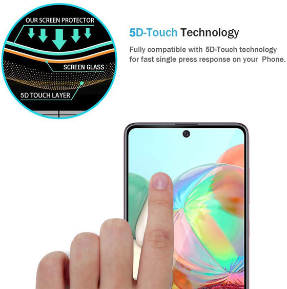 Microsonic Samsung Galaxy A51 Tam Kaplayan Temperli Cam Ekran Koruyucu Siyah