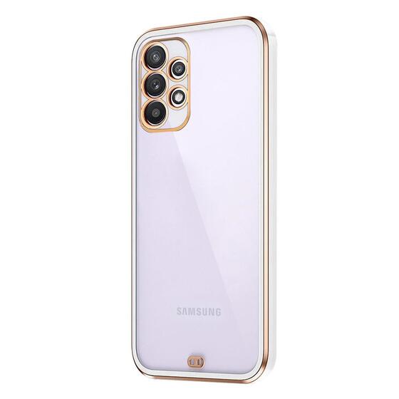 Microsonic Samsung Galaxy A53 5G Kılıf Laser Plated Soft Beyaz