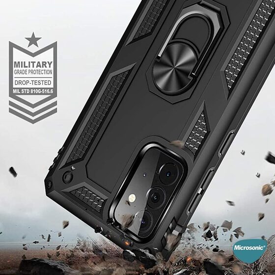Microsonic Samsung Galaxy A53 5G Kılıf Military Ring Holder Lacivert