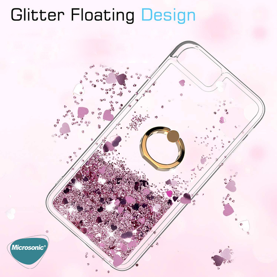Microsonic Samsung Galaxy A54 Kılıf Glitter Liquid Holder Pembe