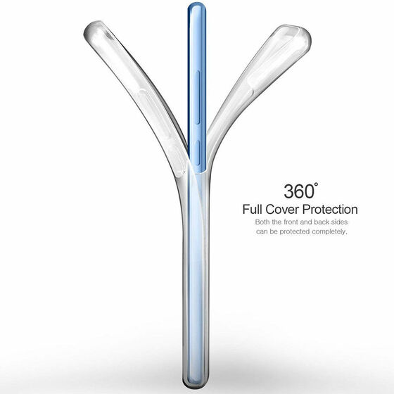Microsonic Samsung Galaxy A6 2018 Kılıf 6 tarafı tam full koruma 360 Clear Soft Şeffaf