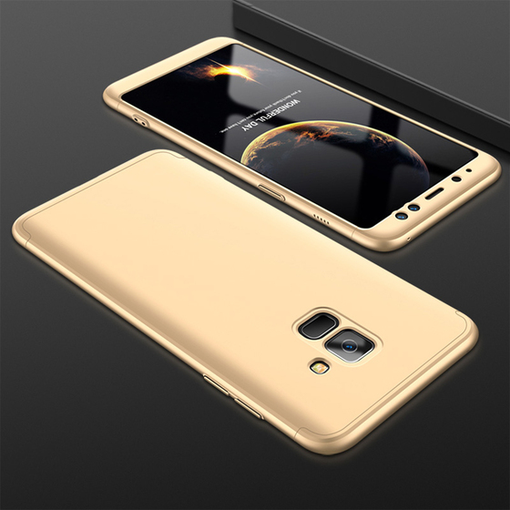 Microsonic Samsung Galaxy A6 2018 Kılıf Double Dip 360 Protective Gold