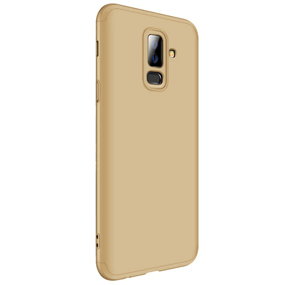 Microsonic Samsung Galaxy A6 Plus 2018 Kılıf Double Dip 360 Protective Gold